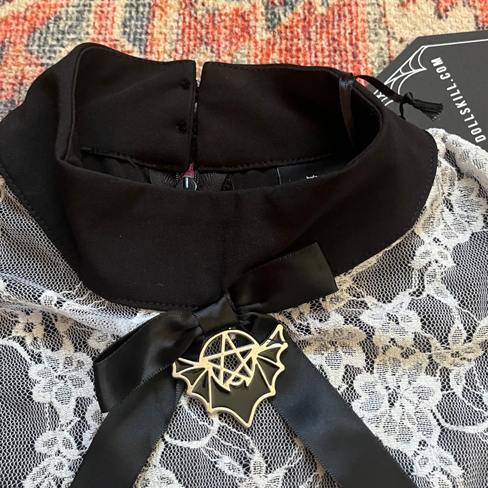 NWT The Grave Girls “Escape the Attic” mini dress, long sleeve by Dolls Kill - Picture 7 of 15
